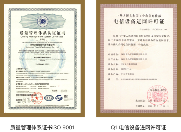质量管理体系证书ISO9001
